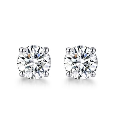 جودة  18k Gold Moissanite Diamond Stud Earrings White Gold Support Customization مصنع