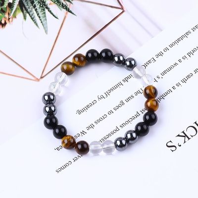 السوار اليدوي المرن الطبيعي الكريستال الجيمتون لحماية الحبل للشفاء