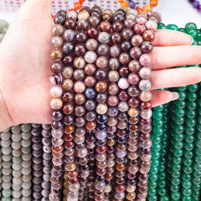 حجارة كريستال حقيقية من خشب 8MM حجارة كريستال حقيقية حجارة مستديرة حجارة فضفاضة لحلي حجارة مصنوعة يدويا