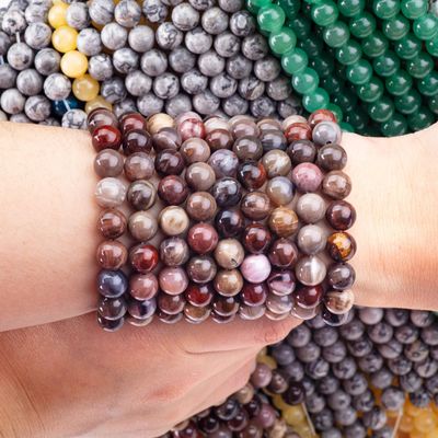 حجارة كريستال حقيقية من خشب 8MM حجارة كريستال حقيقية حجارة مستديرة حجارة فضفاضة لحلي حجارة مصنوعة يدويا