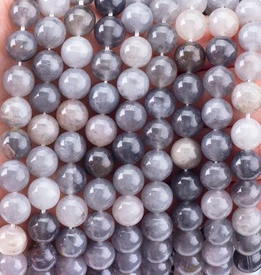 رمادي غامض الكوارتز خيوط حبات فضفاضة حجر نصف كريم كريستال طبيعي الحجر الكريم لصنع المجوهرات DIY