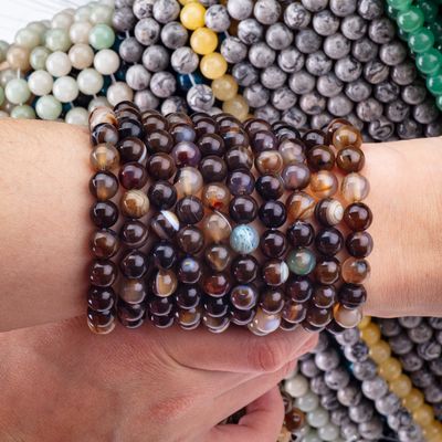 القهوة المقطوعة الجيت الخيوط الرخيصة حجر نصف ثمين لصنع المجوهرات DIY
