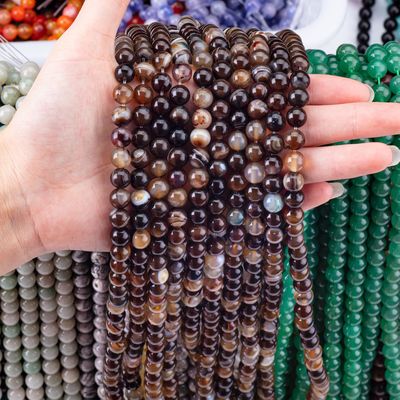 القهوة المقطوعة الجيت الخيوط الرخيصة حجر نصف ثمين لصنع المجوهرات DIY