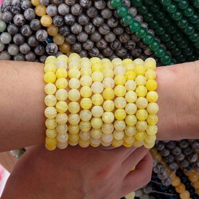 الصفراء المتأثرة بالطقس الجدي حلقات نصف ثمينة حلقات حبات فضفاضة لصنع المجوهرات DIY