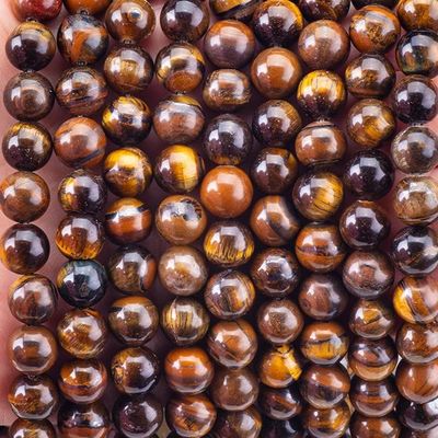 8 ملم البني عين النمر الحجر الكريم الحجارة الكريستالية الشفاء للحجارة الحجارة لصنع المجوهرات