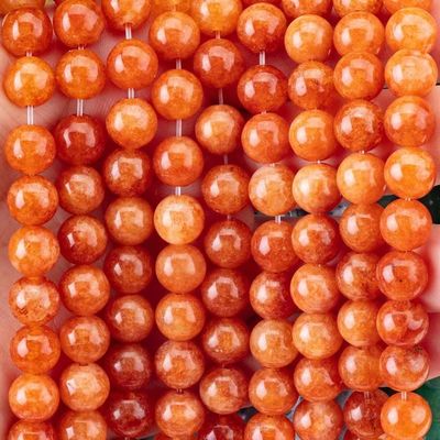 8MM كريستال أحمر داكن أفتورين الشفاء الأحجار الكريمة حلقية حلقات فضفاضة للمجوهرات المصنوعة يدويا
