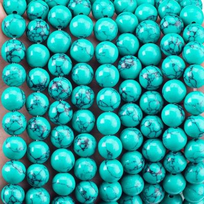 8MM حبة الزهور الفيروزية الخضراء الحجم الكلي للكرات الخيوط لصنع المجوهرات سوار قلادة قرطاس