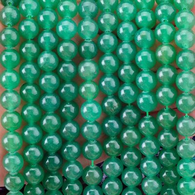 8MM أخضر داكن أفتورين حجر بلورية ناعمة مستديرة كميات كبيرة حبة فضفاضة لصنع مجوهرات الحبات
