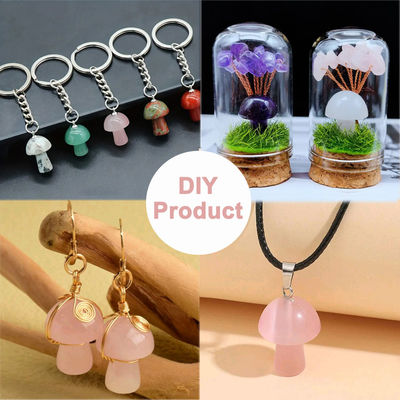 0.8 بوصة / 20 ملم الحجر الكريم بلورات على شكل الفطر للمجوهرات DIY