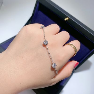 925 فضة فاخرة ميسانيت أساور الماس النساء