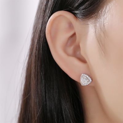 Moissanite 925 الفضة الفاخرة الأقراط الدعم OEM ODM