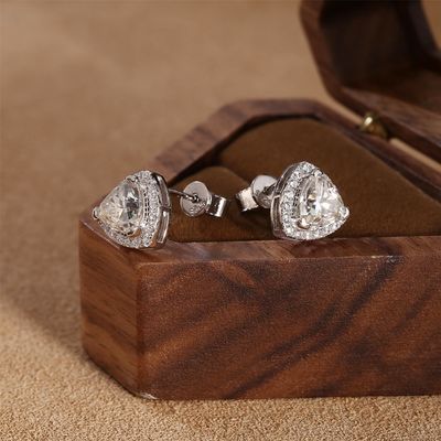 Moissanite 925 الفضة الفاخرة الأقراط الدعم OEM ODM