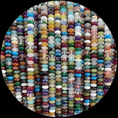 أحجار كريمة كريستالية على شكل عداد رونديل هيشي حبة أنواع مختلفة من الأحجار خيوط خرز فضفاضة لصنع المجوهرات
