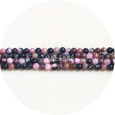 بيع بالجملة الحجارة الطبيعية الحجارة الفضفاضة الحجارة الفضفاضة 8mm Rhodolite حجارة مستديرة متعددة الألوان حجارة تورمالين المسافرين للمجوهرات