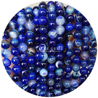 بيع بالجملة الحجر الكريم الطبيعي حبات حلقية فضفاضة 8mm غبس أزرق حبات حلقية فضفاضة حبات حميتيت حبات مسافة لصنع المجوهرات