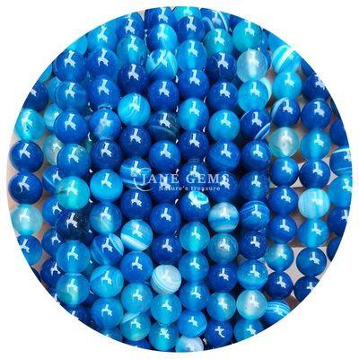 بيع بالجملة الحجر الكريم الطبيعي حبات حلقية فضفاضة 8mm غبس أزرق حبات حلقية فضفاضة حبات حميتيت حبات مسافة لصنع المجوهرات