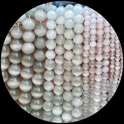 البرتقالي الأرجواني الأصفر الملونة الدائرية الشكل القط العين الحبل الفضفاض خيوط الحبل الحجم 4mm/6mm/8mm/10mm/12mm