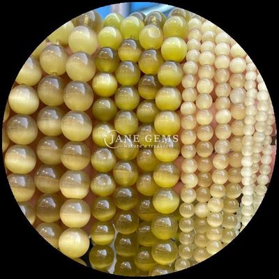 البرتقالي الأرجواني الأصفر الملونة الدائرية الشكل القط العين الحبل الفضفاض خيوط الحبل الحجم 4mm/6mm/8mm/10mm/12mm