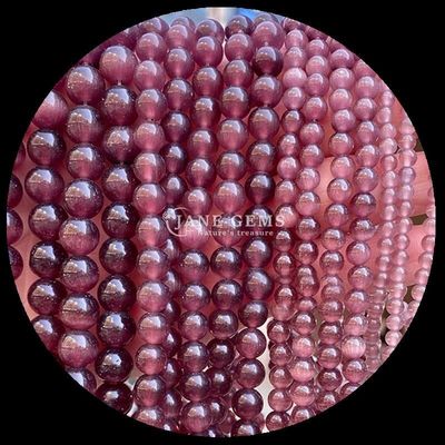 البرتقالي الأرجواني الأصفر الملونة الدائرية الشكل القط العين الحبل الفضفاض خيوط الحبل الحجم 4mm/6mm/8mm/10mm/12mm