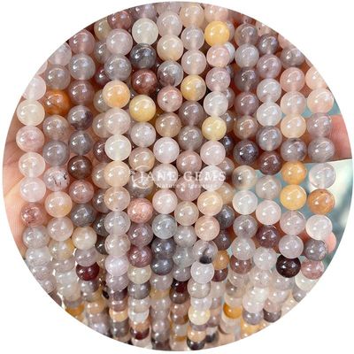 حبات الكريستال الطبيعي الجيدي المفتوحة حبات الليمون الجيدي المستديرة الحبات المفتوحة لصنع هدايا عيد الميلاد