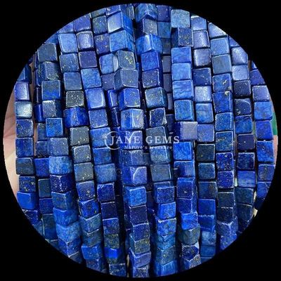 الشكل المربع المكعب هولايت اللابيس لازولي خيوط الحبال المفتوحة لصنع المجوهرات DIY