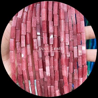 ملمع النهاية مستطيل الأحجار الكريمة الحبة الأرجواني خريطة كالسيدوني جاسبر 4x13mm للجواهر DIY