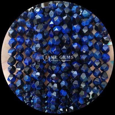 الحجر الكريم حبات الماس الألوان المتنوعة المبهرة مجوهرات DIY 6mm 8mm 10mm التورمالين النمر الأزرق العين الخفيفة الخيوط