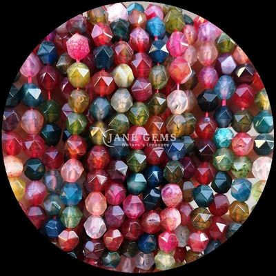 الحجر الكريم حبات الماس الألوان المتنوعة المبهرة مجوهرات DIY 6mm 8mm 10mm التورمالين النمر الأزرق العين الخفيفة الخيوط