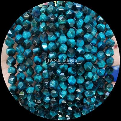 الحجر الكريم حبات الماس الألوان المتنوعة المبهرة مجوهرات DIY 6mm 8mm 10mm التورمالين النمر الأزرق العين الخفيفة الخيوط