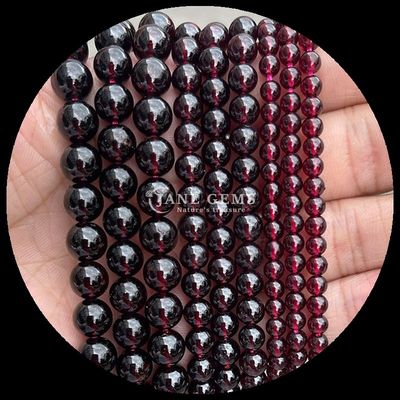 أحجار كريمة مستديرة ملونة حجر غرانيت مورجانيت للمجوهرات صنع أساور DIY قلادات / أقراط