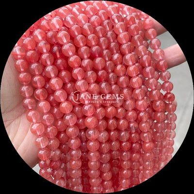 شكل مستدير طبيعي حجارة كريمة حبات كريستال واضحة سيتران أميثست خيوط فضفاضة للمجوهرات DIY