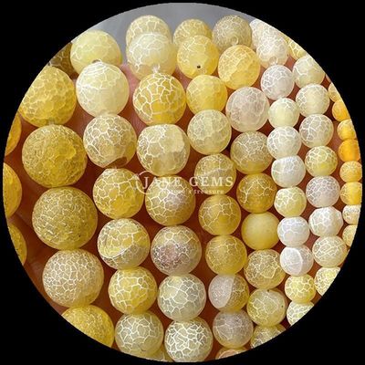 الحجر الكريم حبة مستديرة الخرز الأصفر الأزرق المتأثر بالطقس الأجيت الخيوط الفارغة للمجوهرات DIY