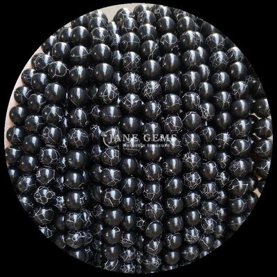 صنع المجوهرات بنفسك قطعة مستديرة من الأحجار الكريمة الشعيرات الفيروزية بحجم 8 ملم وألوان مختلفة