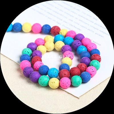 الأحجار الكريمة متعددة الألوان مختلف الألوان حجر الحمم الطبيعي الحجر الشافي الحجارة الفضفاضة حبات الحجارة للجواهر DIY
