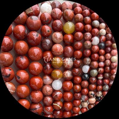 الحجر الكريم المستدير مع تقنية مطلية الأحمر الياسب الأزرق الرمل الكريستالي الحجر الشافي الحجر المستدير الحبل المفتوح الخيوط الرائعة والمستدامة المجوهرات