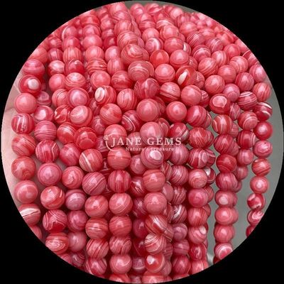 الحجارة الدائرية الحجارة الطبيعية الحجارة الملمعة الرودونيت الحجارة المفتوحة الخيوط للجمعات المجوهرات الرائعة